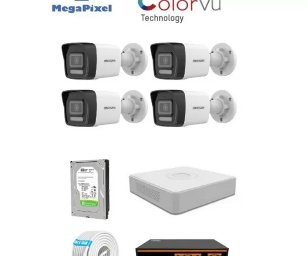 Hikvision 4 Kameralı Colorvu Smart Hybrid Kamera Seti
